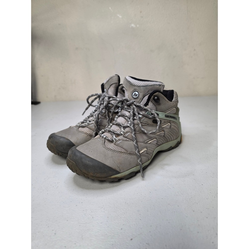 Merrell Moab FST Mid Waterproof Hiking Boots Granite Sage Womens 7